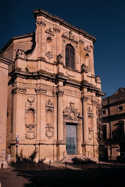 Facade of Chiesa di Santa Chiara Lecce in morning light by Karel Ham