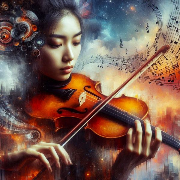 woman plays violin by Bernhard Karssies