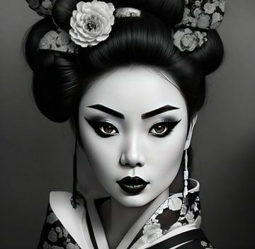 Sensueel portret van een Geisha van Brian Morgan