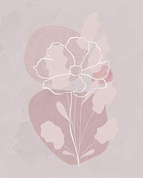 Minimalistische illustratie van een bloem van Tanja Udelhofen