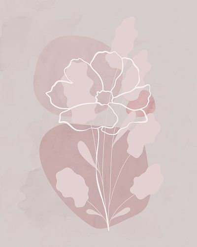 Minimalistische illustratie van een bloem