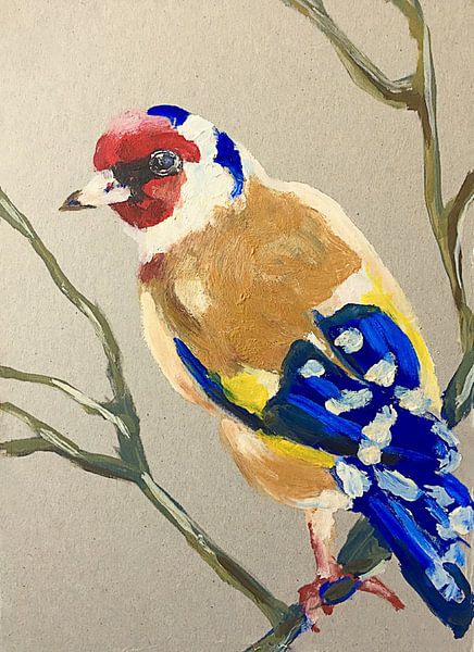 Goldfinch Fever van Helia Tayebi Art