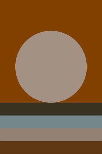 Abstracte zonsondergang boven een rustige zee van Dina Dankers