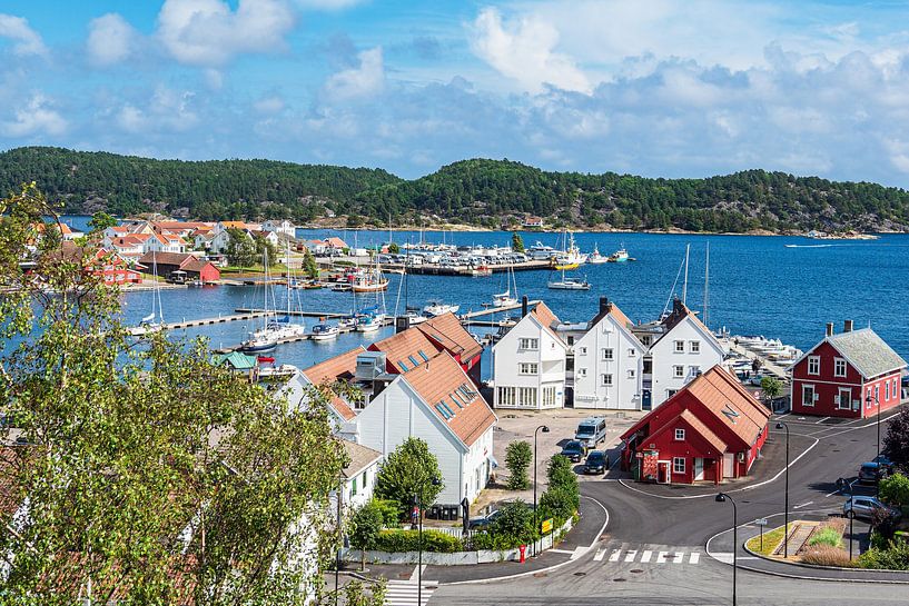 View of the town of Lillesand in Norway by Rico Ködder