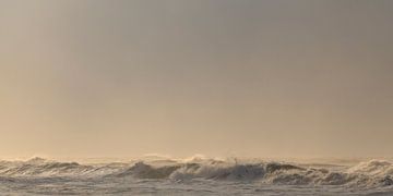 Vagues sur la plage de l'île de Texel, dans la région de la mer des Wadden. sur Sjoerd van der Wal Photographie