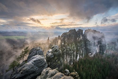 Schrammsteine in the fog