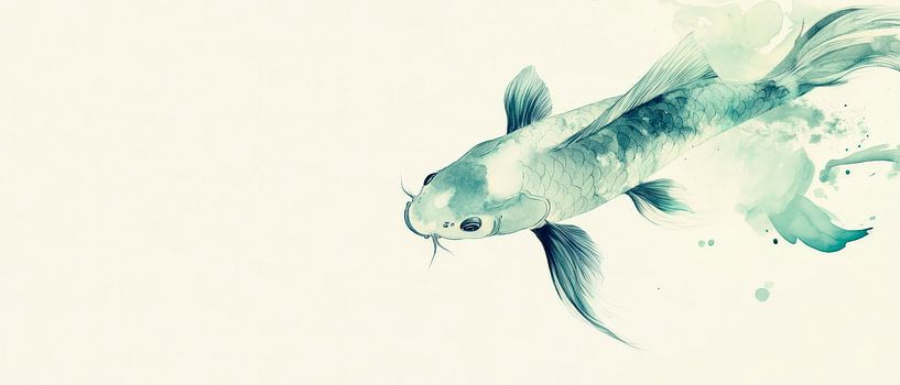 Koi in aquarelstijl - elegant en delicaat van Poster Art Shop