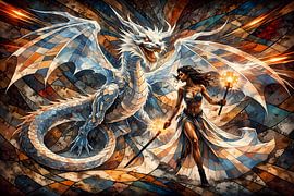Drache und Kriegerin