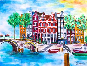 Le long des canaux colorés d'Amsterdam sur Maria Lakenman