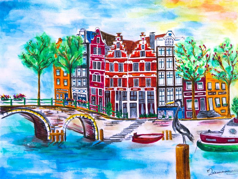 Along the Amsterdam canals full of color by Maria Lakenman