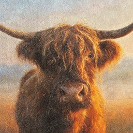 Highlander dans la lumière du matin sur Whale & Sons