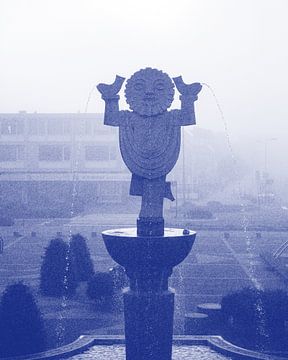 Janus fontein in Noordwijk, Delfts Blauw van Yanuschka | Noordwijk Fine Art Fotografie