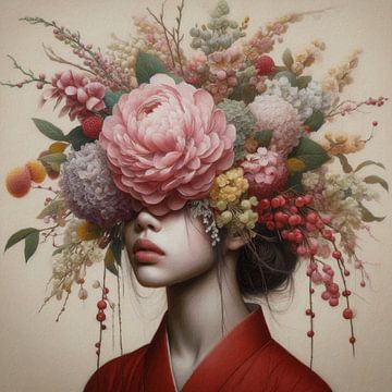 Autumn Flowers Girl van J.O. Han