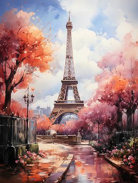 Eiffel Tower in spring by Kees van den Burg