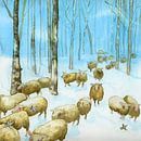 Als die Schafe nach Bethlehem gingen von Martine van Nieuwenhuyzen Miniaturansicht