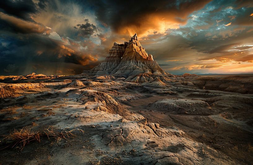 Gouden reflecties in het zand van fernlichtsicht