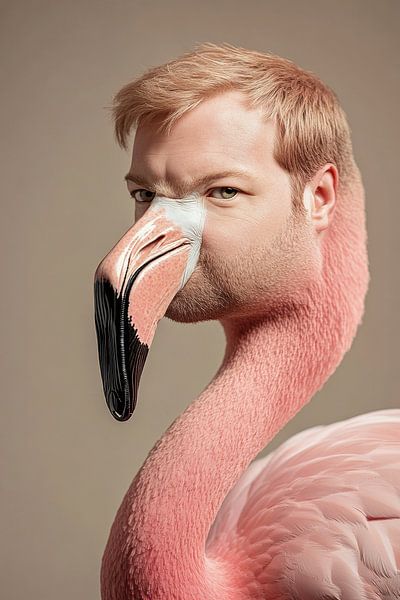 Surrealer Flamingo-Mann von Eva Lee
