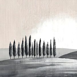 Modern and atmospheric. Cypresses in Tuscany by Studio Pieternel
