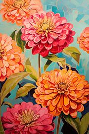 Dahlien's von Abstraktes Gemälde