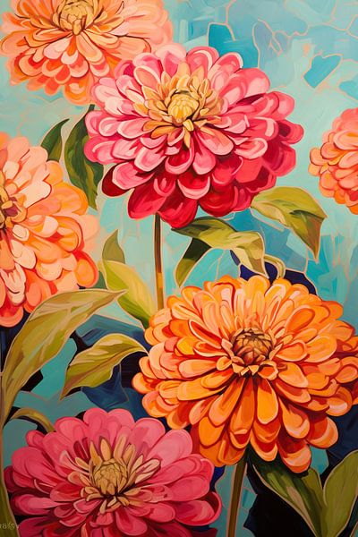 Dahlias's by Abstract Painting