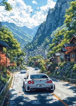 Japanse skyline van Hazen Khan