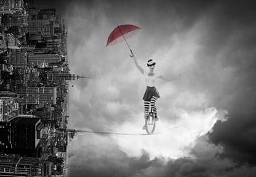 wire-dancer with red umbrella by Dreamy Faces