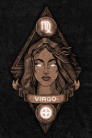 Emblème du signe du zodiaque de la Vierge sur John Dan