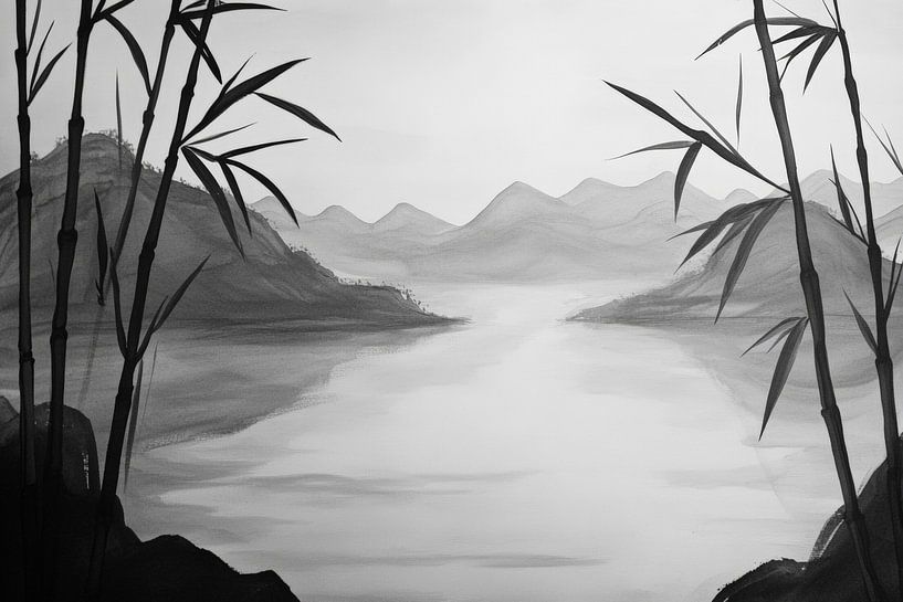 Stillleben einer asiatischen Landschaft von Poster Art Shop