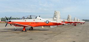 Lange Reihe von Beechcraft T-6 Texan II's. von Jaap van den Berg