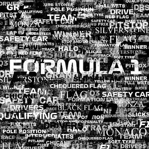 Word Wall Art Formula 1 Black van WordWallArts by Monique