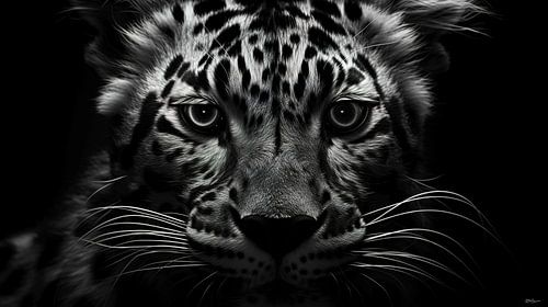 wilde dieren in zwart-wit