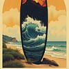Vintage-Surfplakat, die Freiheit des Surfens mit retro Charme von SHAKA LAB