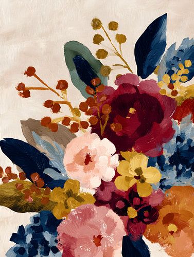 Kleurrijk Bloemenboeket in Warme Tinten