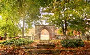Light in the cemetery, autumn