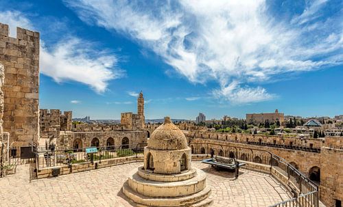 The Tower of David and the Ottoman minaret, Jerusalem, Israel