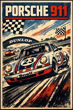 Porsche 911 Vintage Racing Poster by irgian firmansyah