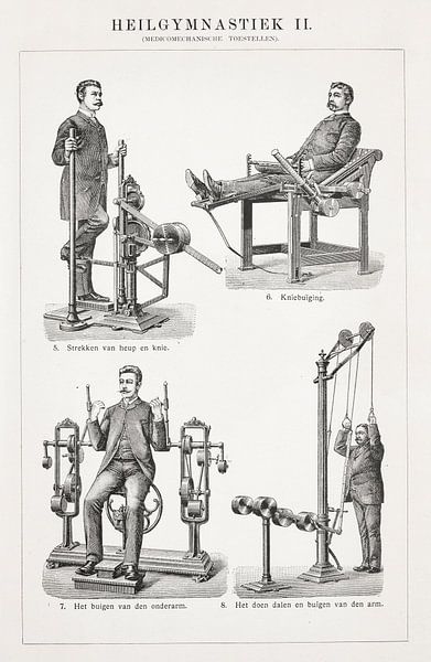Vintage gravure Heilgymnastiek II van Studio Wunderkammer