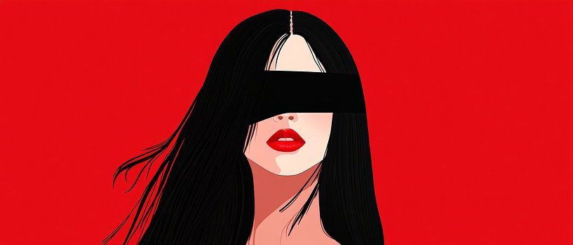 Lippenrot und geheimnisvolles Schwarz von Poster Art Shop