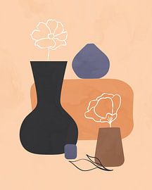Still life of two flowers and three vases by Tanja Udelhofen