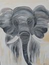 olifant canvas acryl van Jolanda van den berg Thomas thumbnail