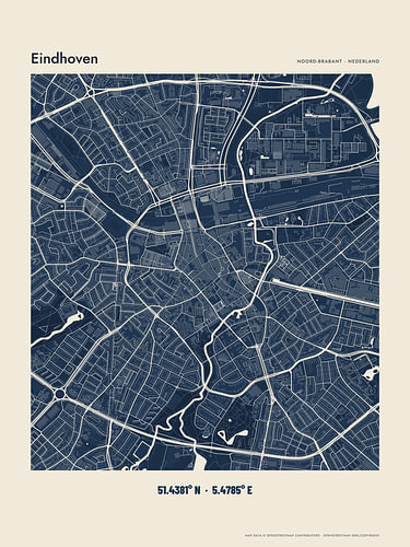 Eindhoven city map in navy