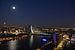 De Rotterdam en Erasmusbrug in Maanlicht van Marcel van Duinen
