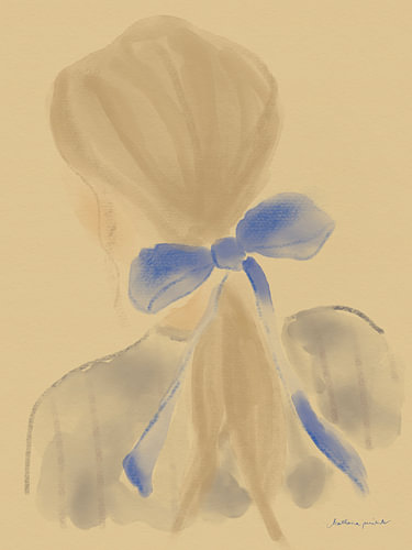 Mädchen mit einer blauen Haarschleife