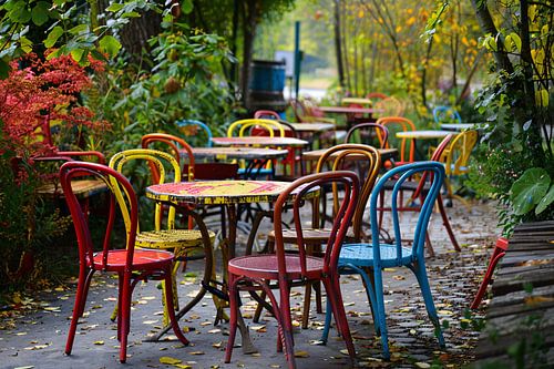 Kleurrijk parkmeubilair