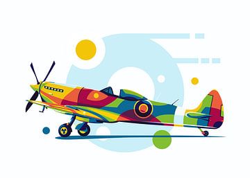 Spitfire in Pop-Art-Illustration von Lintang Wicaksono