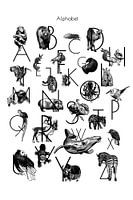 Alphabet Animaux en noir et blanc
