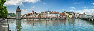 LUCERNE Chapel Bridge & Water Tower | Panoramic by Melanie Viola