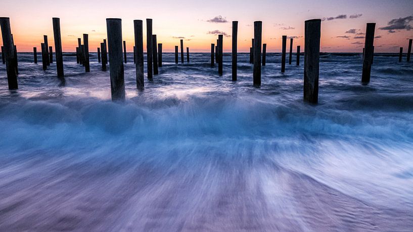 Palendorp am Strand von Petten von Eddy Westdijk