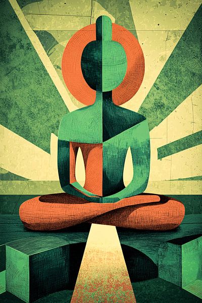 Bouddha cubiste avec couleurs par Art & Soul Creations