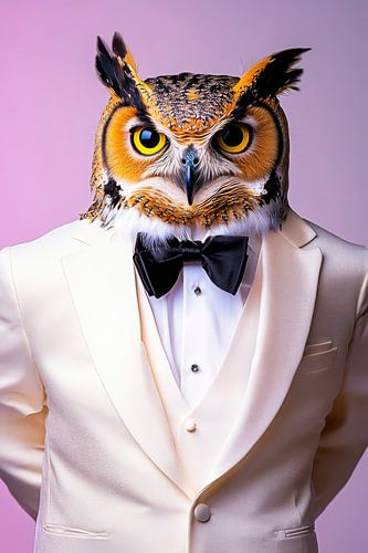 Elegantie in een veren jurk